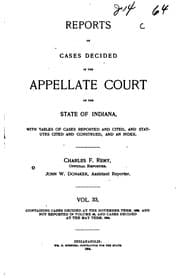 Tapa de Reports of Cases Decided in the Appellate Court of the State of Indiana