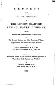 Tapa de Reports Made to the Directors of the London (Watford) Spring Water Company ...