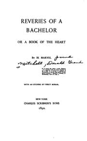 Tapa de Reveries of a bachelor