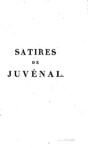 Tapa de Satires de Juvénal