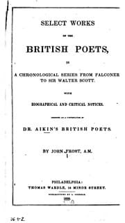 Tapa de Select Works of the British Poets: In a Chronological Series from Falconer ...