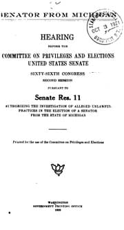 Tapa de Senator from Michigan