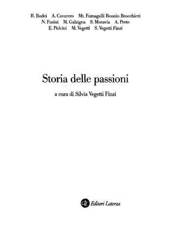 Tapa de Storia delle passioni