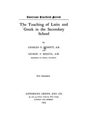 Tapa de The teaching of Latin and Greek in the secondary school