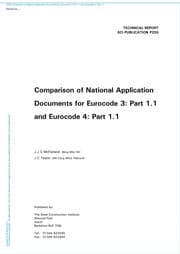 Tapa de Comparison of national application documents for Eurocode 3: part 1.1 and Eurocode 4: part 1.1