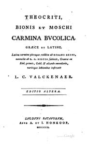 Tapa de Theocriti, Bionis et Moschi Carmina bucolica: Graece et Latine