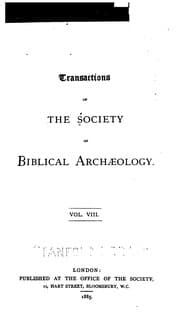 Tapa de Transactions of the Society of Biblical Archæology