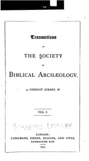 Tapa de Transactions of the Society of Biblical Archæology