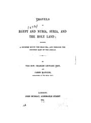 Tapa de Travels in Egypt and Nubia, Syria, and the Holy Land: Including a Journey ...