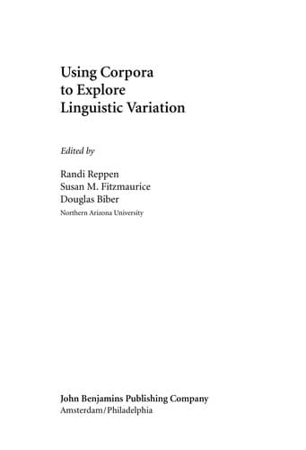 Tapa de Using corpora to explore linguistic variation