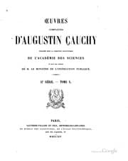 Tapa de Œuvres complètes d'Augustin Cauchy