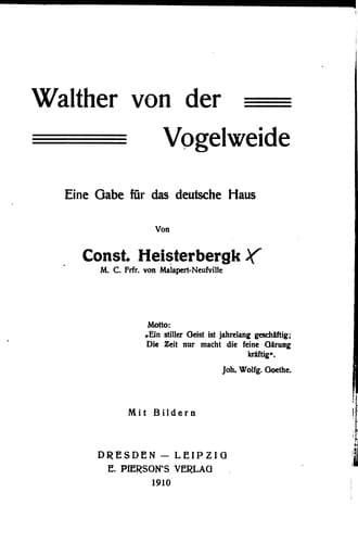 Tapa de Walther von der Vogelweide