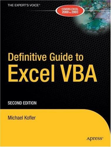Tapa de Definitive guide to Excel VBA