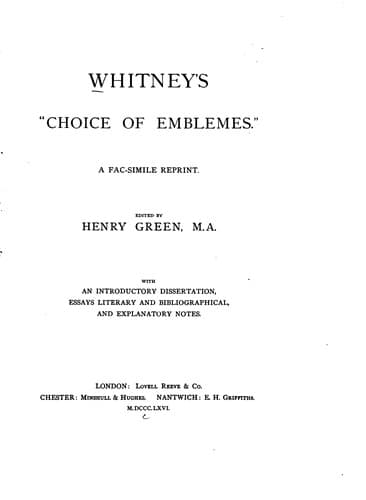 Tapa de Whitney's "Choice of emblemes."