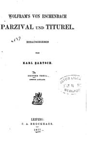 Tapa de Wolfram's von Eschenbach Parzival und Titurel