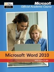 Tapa de Exam 77-881 Microsoft Word 2010 (Microsoft Official Academic Course)