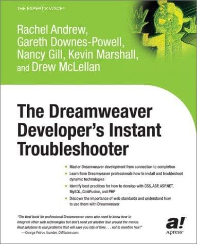 Tapa de Dreamweaver Developer's Instant Troubleshooter