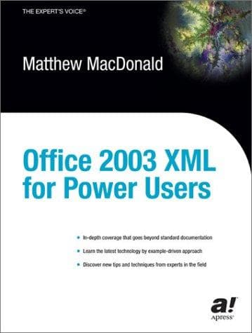 Tapa de Office 2003 XML for power users