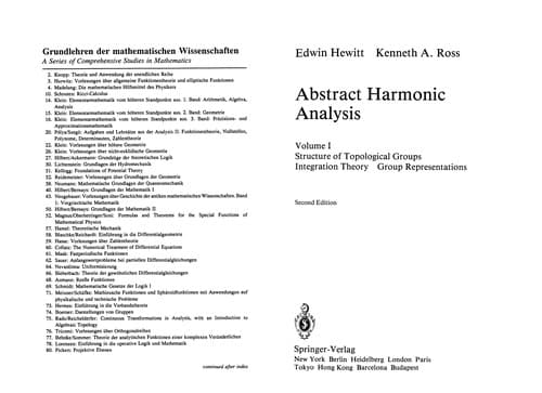 Tapa de Abstract harmonic analysis
