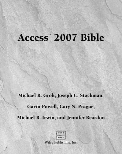 Tapa de Access 2007 bible