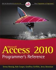 Tapa de Microsoft Access 2010 programmer's reference