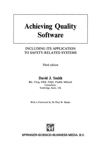 Tapa de Achieving quality software