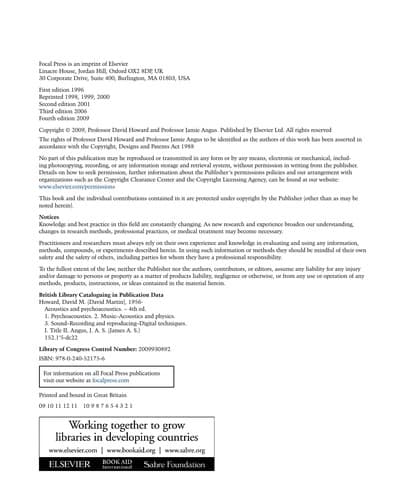 Tapa de Acoustics and psychoacoustics