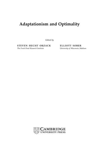 Tapa de Adaptationism and optimality