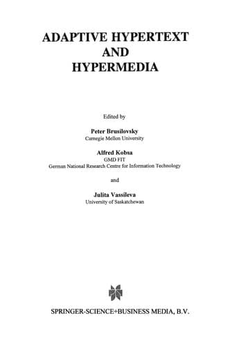 Tapa de Adaptive Hypertext and Hypermedia