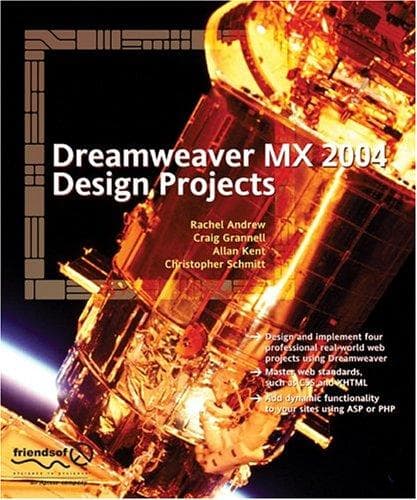 Tapa de Dreamweaver MX 2004 Design Projects