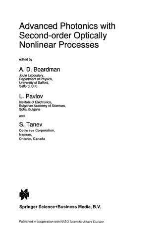 Tapa de Advanced Photonics with Second-Order Optically Nonlinear Processes