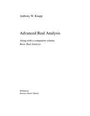 Tapa de Advanced real analysis