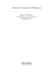Tapa de Advanced statistical mechanics
