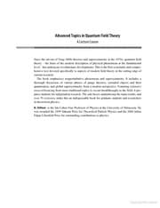Tapa de Advanced topics in quantum field theory