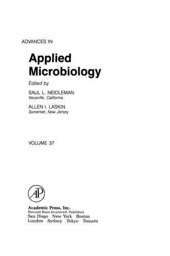 Tapa de Advances in Applied Microbiology, 37
