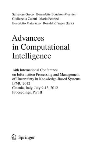 Tapa de Advances in Computational Intelligence
