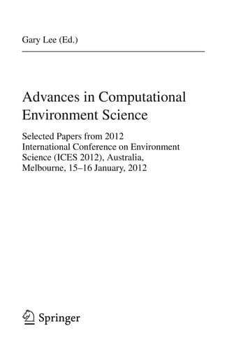 Tapa de Advances in Computational Environment Science