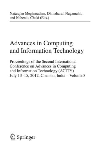 Tapa de Advances in Computing and Information Technology