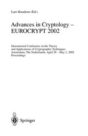 Tapa de Advances in Cryptology EUROCRYPT 2002 00