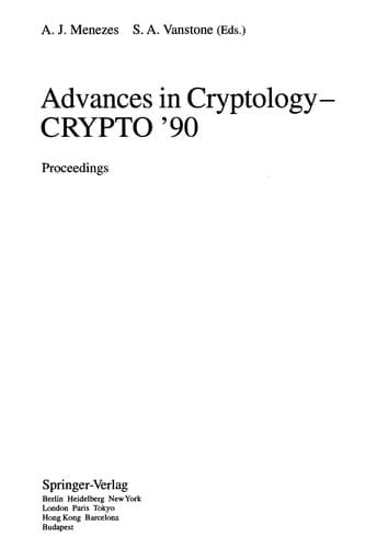 Tapa de Advances in cryptology