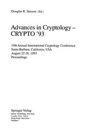 Tapa de Advances in Cryptology -- CRYPTO' 93