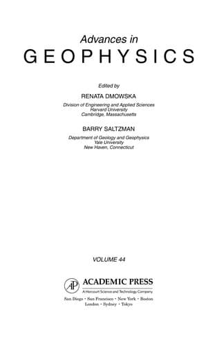 Tapa de Advances in Geophysics