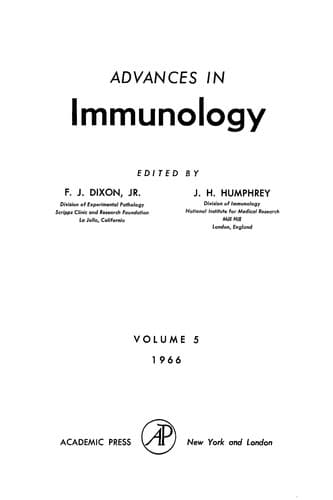 Tapa de Advances in immunology