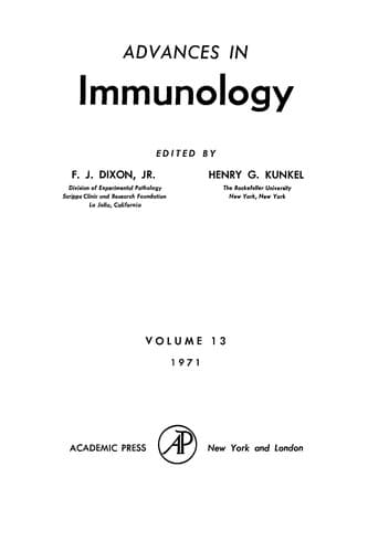 Tapa de Advances in immunology