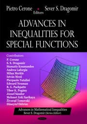 Tapa de Advances in inequalities for special functions