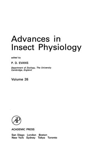 Tapa de Advances in insect physiology