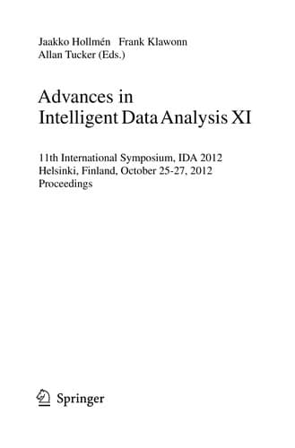 Tapa de Advances in Intelligent Data Analysis XI
