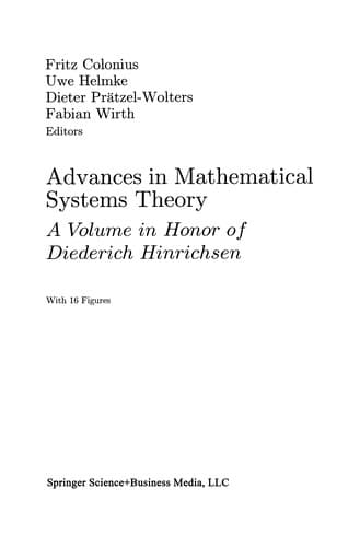Tapa de Advances in Mathematical Systems Theory