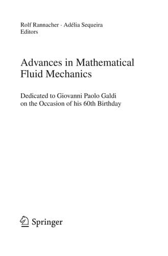Tapa de Advances in mathematical fluid mechanics