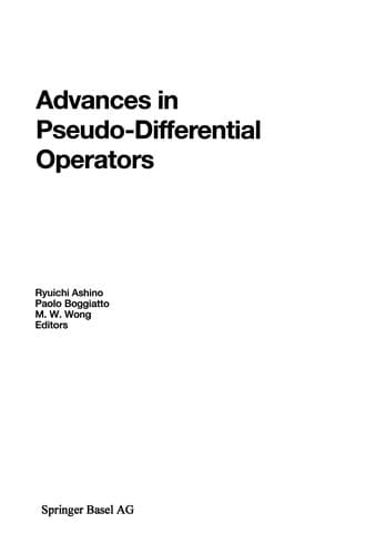 Tapa de Advances in Pseudo-Differential Operators